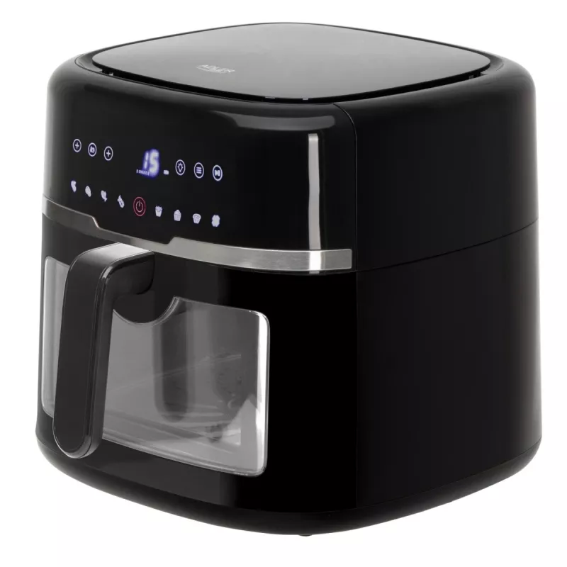 Adler AD 6318 Heißluftfritteuse, 8 l, 2500 W, LCD-Display, 9 Programme, Schwarz