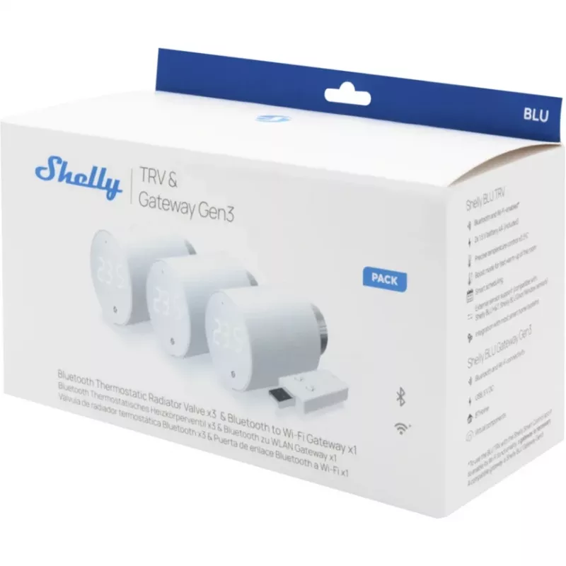 Shelly BLU TRV Innenthermostat Weiß Drehregler -20 bis 60°C