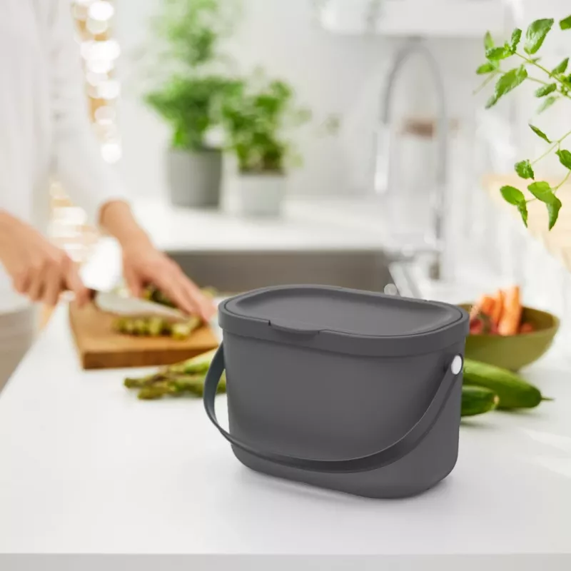 ROTHO Albula Anthracite - Abfalltrennbehälter - 3,2 l
