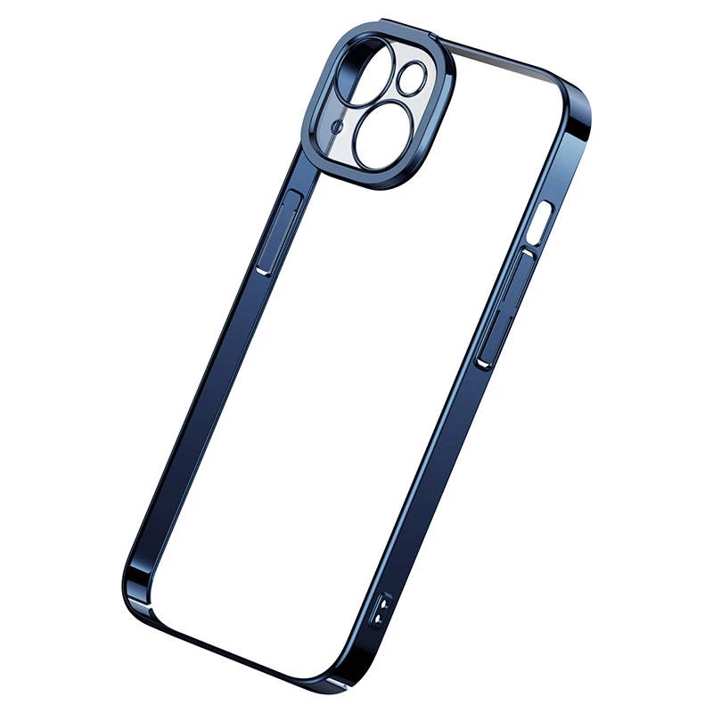 Schutzhülle und Panzerglas-Set Baseus für iPhone 14 Plus – Glitter transparent blau