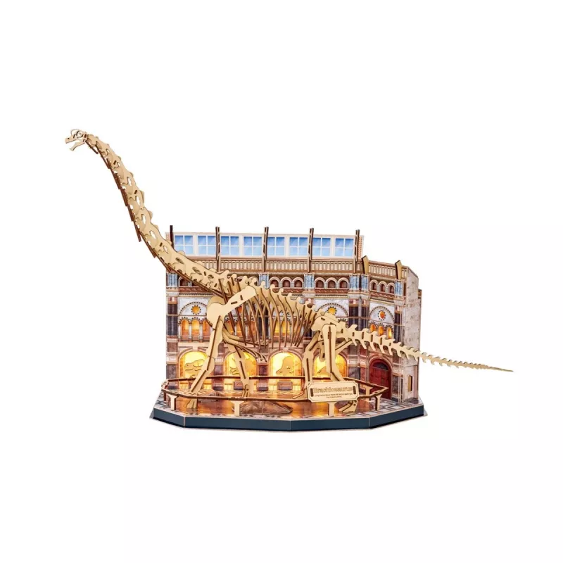 3D LED Puzzle Dante CubicFun NatMus Brachiosaurus 05447 – pädagogisches Montagemodell mit LED-Licht