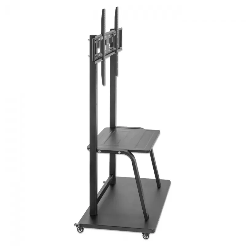 Rollwagen-Ständer MANHATTAN für 1 Bildschirm, 37–100 Zoll, Schwarz, VESA 200x200–800x600, max. 150 kg