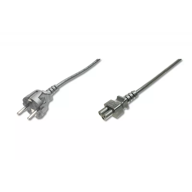 Assmann Stromkabel, Schuko - C5, Stecker/Buchse, 1,8m, H05VV-F3G 0,75 mm², schwarz (AK-440103-018-S)