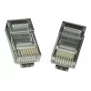 Modularstecker 8P8C für feste LAN-Kabel CAT5, UTP, 10 Stk. pro Beutel | Modularer 8P8C RJ45-Stecker, 30µ” vergoldet, 3-zackige Innenkontakte für feste LAN-Kabel
