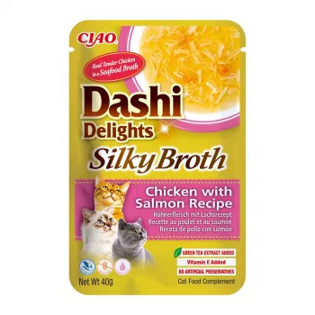 INABA CAT Dashi Delights Silky Broth Huhn mit Lachs – Katzenleckerli – 40g