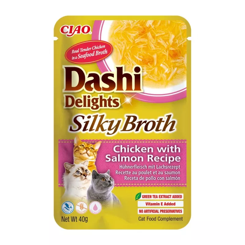 INABA CAT Dashi Delights Silky Broth Huhn mit Lachs – Katzenleckerli – 40g