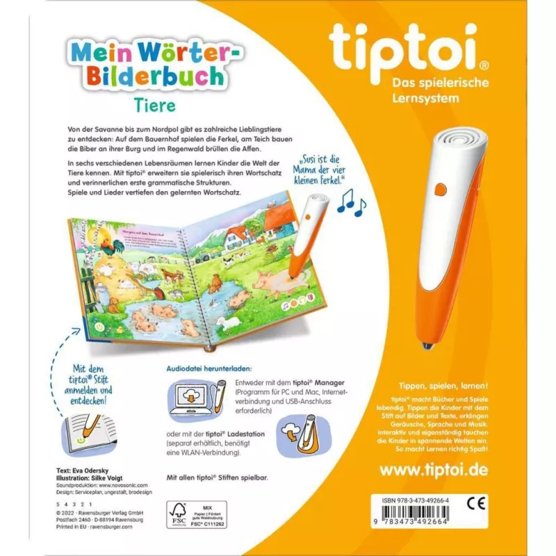 tiptoi Mein Wörter-Bilderbuch: Tiere, Lernbuch
