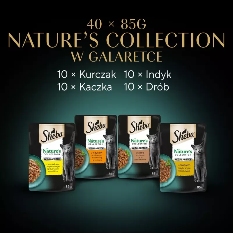 SHEBA Nature's Collection Geflügelgeschmacksrichtungen in Gelee - Nassfutter für Katzen - 40 x 85g