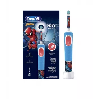 Elektrische Zahnbürste Oral-B Vitality PRO Kids Spiderman, blau – elektrische Kinderzahnbürste für den täglichen Gebrauch