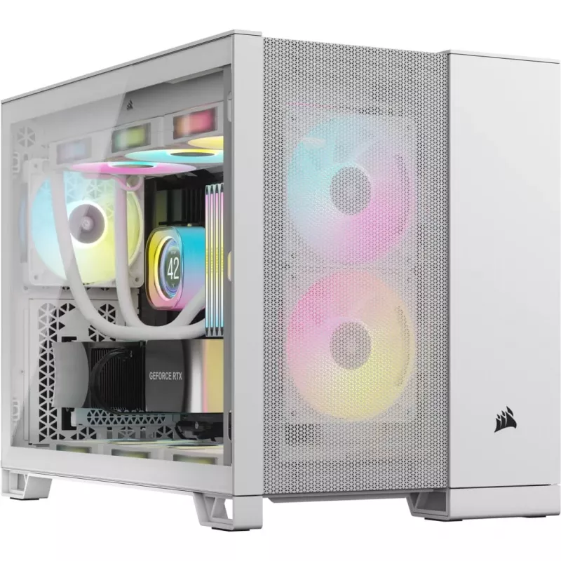 Corsair 2500D AIRFLOW Micro ATX Dual Chamber PC-Gehäuse – Weiß CC-9011264-WW