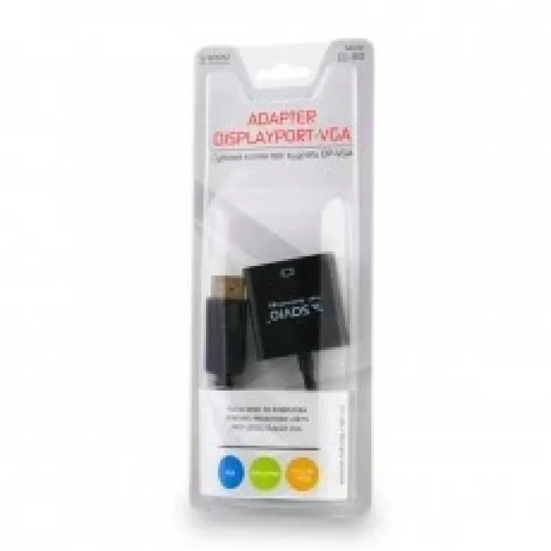 Videokabeladapter Savio CL-90 DisplayPort auf VGA 0,2 m Schwarz