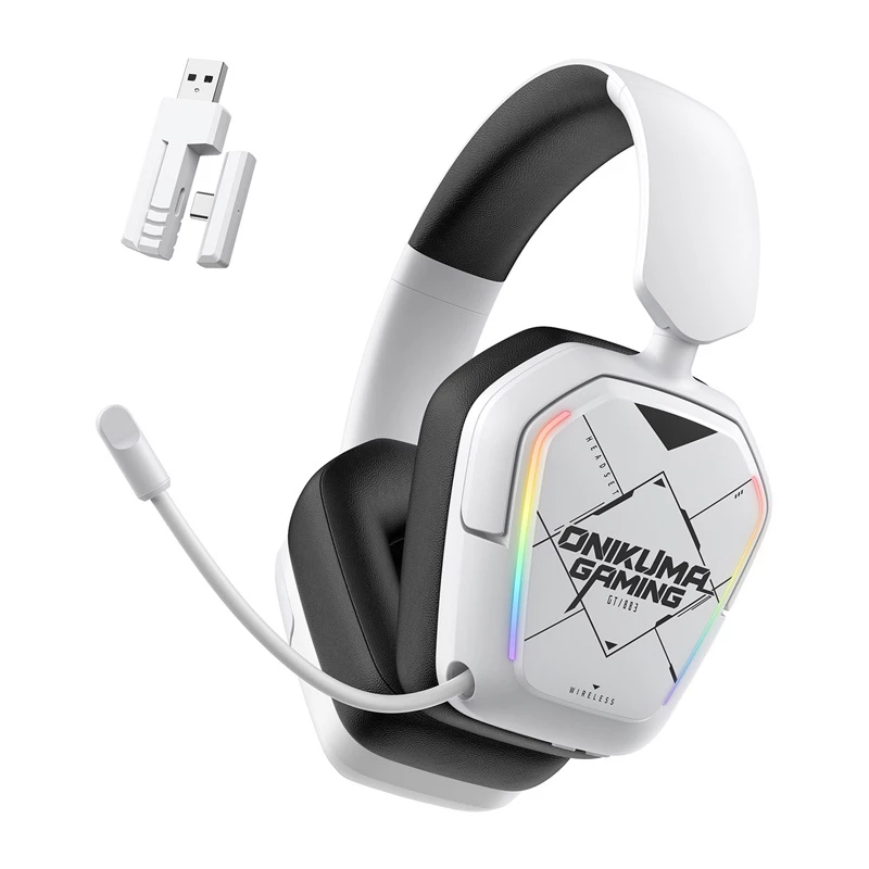 Kabelgebundenes/kabelloses Headset Onikuma GT883 weiß — Bluetooth- und Kabelverbindung, Over-Ear-Design