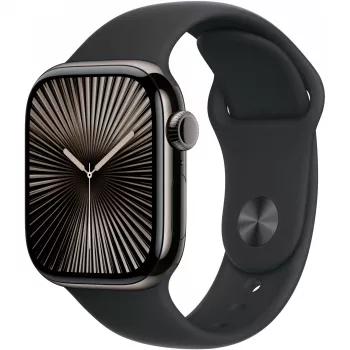 Apple Watch S10 Slate Titanium Sportband Schwarz - M/L GPS + Cellular 42mm MWXH3QF/A 2024