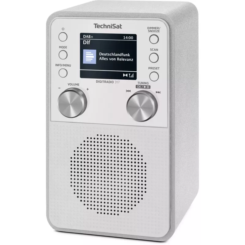 Digitalradio TECHNISAT DigitRadio 317 Weiß — FM- und DAB+-Empfang, kompaktes Tischdesign