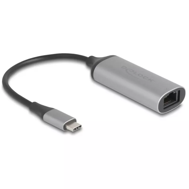 DeLOCK 81570 Kabeladapter USB Typ-C RJ-45 0,15 m Anthrazit