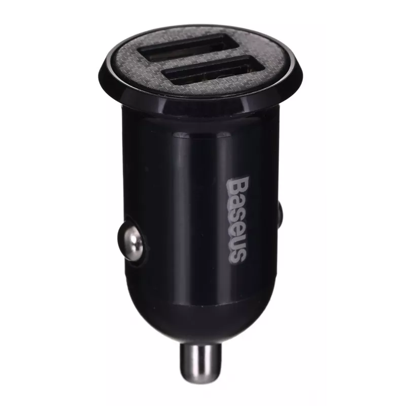 Auto-Ladegerät Baseus Gain Pro Universal Schwarz – 2× USB 2.0, 2,4 A pro Port, Eingang 12–24 V, 5 V Ausgang