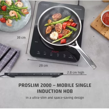 Caso ProSlim 2000 2236 Mobiles Einzel-Induktionskochfeld, Glas, Sensor-Touch, Schwarz