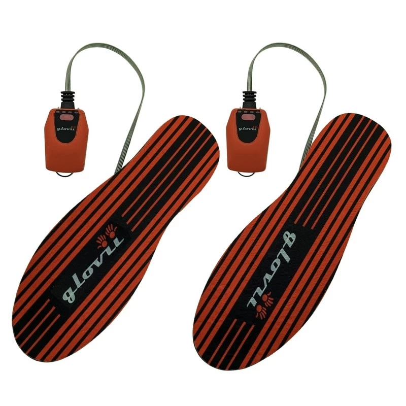 Beheizbare Einlegesohle Glovii GW4U unisex, Polyester 100%, Größe EU 36–48, rot/schwarz, Lithium-Ionen-Akku