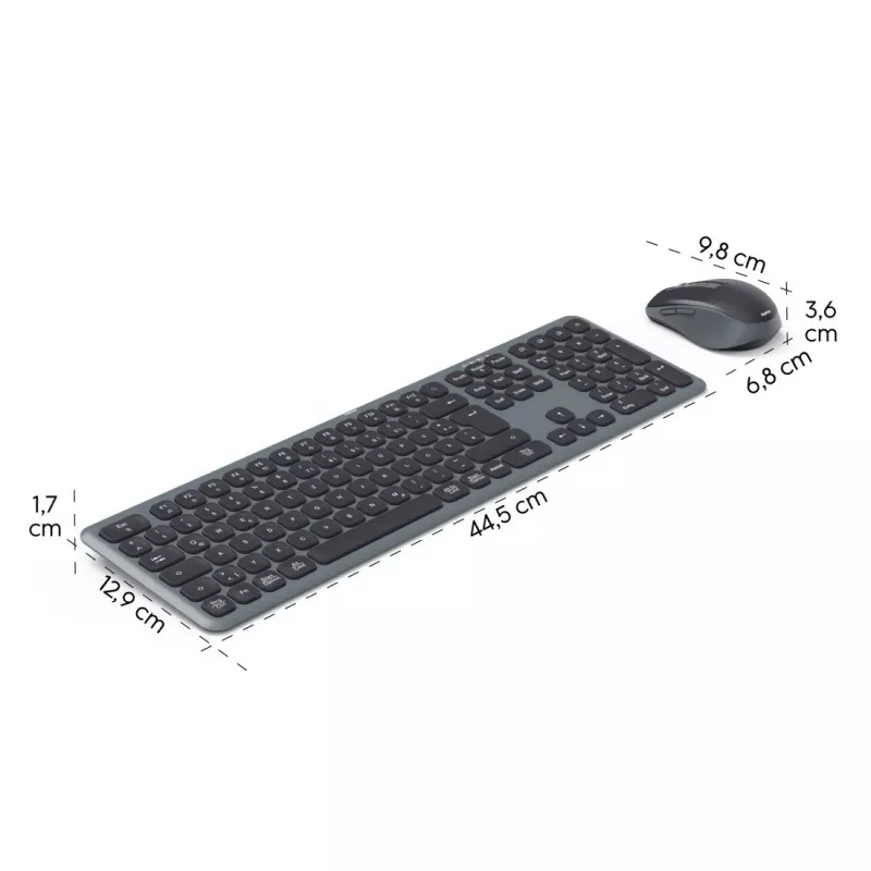 Multi-Device Tastatur- und Maus-Set Schwarz Grau