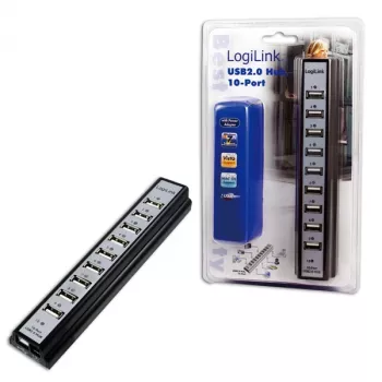 LogiLink UA0096 USB-Hub 480 Mbit/s Schwarz