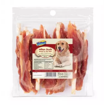 Hilton Entenbrust am Stiel 500 g — natürlicher, einteiliger Entenkauartikel für Hunde, 500 g