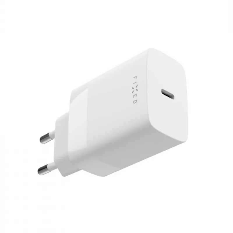 USB-C Reiseladegerät FIXED FIXC30N-C-WH — Kompaktes 30W USB-C Netzteil, Einzelport-Schnellladung