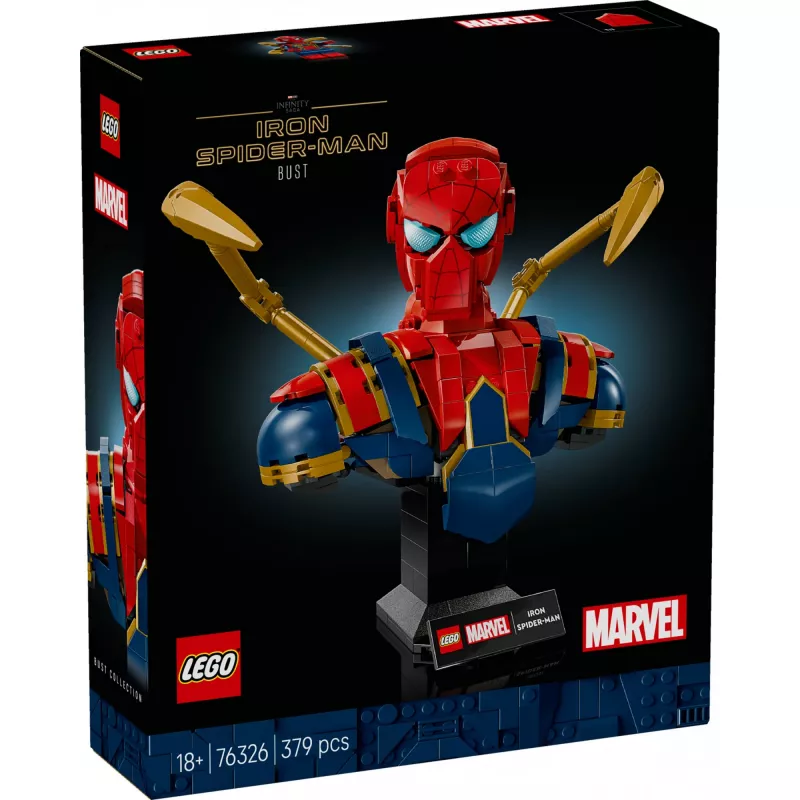 LEGO Marvel Sammlerbüste Iron Spider-Man 76326, 379 Teile, 18+ Ausstellungsmodell, 170×200×110 mm
