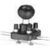Halterungssockel RAM Mounts Doppel-U-Bügel-Kugelbasis für 1-Zoll–1,25-Zoll-Schienen, 3,81 cm Kugel, Aluminium, schwarz