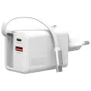Indoor USB-C/USB-A Fast Charger 4smarts 541065 — Universal AC 100–240V, Max 20V, 0.7 m Kabel, Weiß