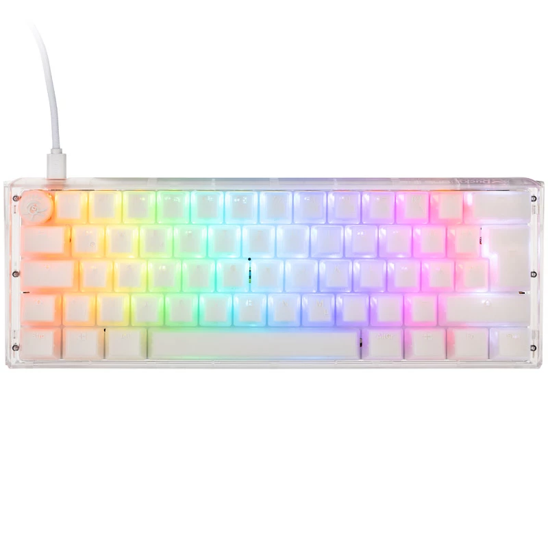 Ducky One 3 Aura White Mini Gaming-Tastatur, RGB-LED - MX-Silent-Red