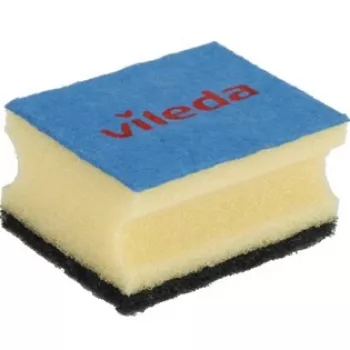 Schwamm VILEDA Rechteckig Faser, Handwäsche, gelb/schwarz/blau, 3er-Pack