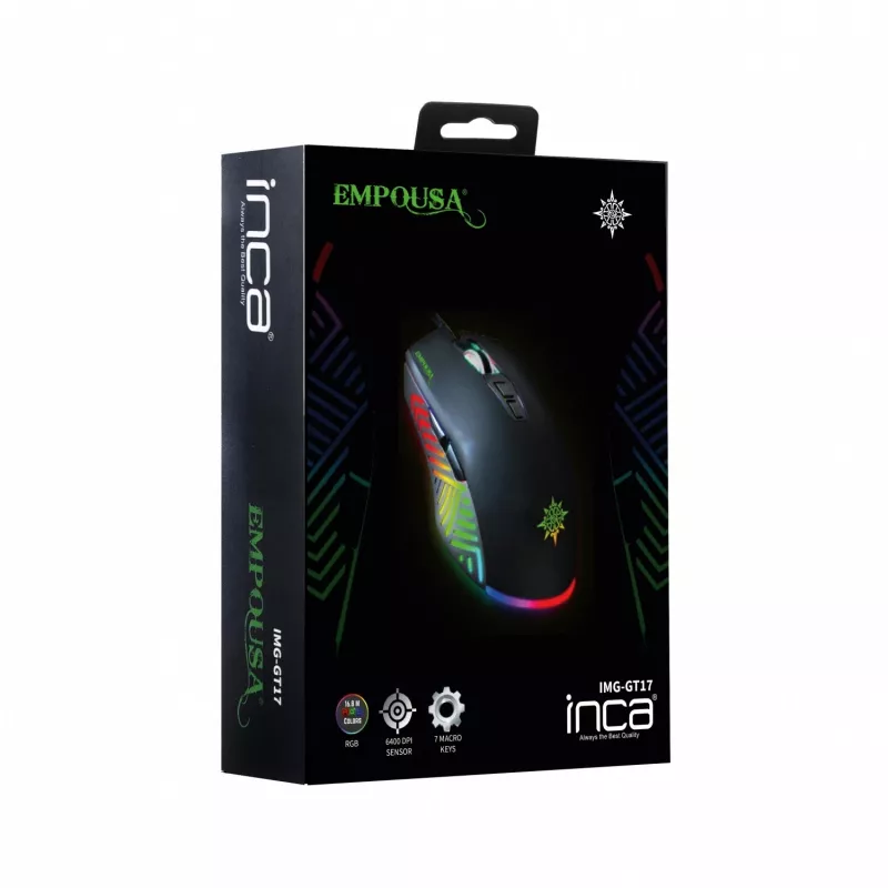 INCA Gaming Mouse IMG-GT17 6400 DPI. RGB. 7 Buttons. USB. SW retail