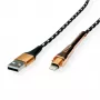 Lightning-Kabel ROLINE 11.02.8923 1m Schwarz Gold