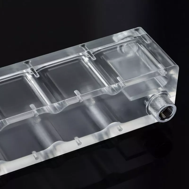 BitsPower Tiny Tank SC6 200 Pumpe PWM transparent – kompakte Pumpe-Ausgleichsbehälter-Kombination für Wasserkühlung