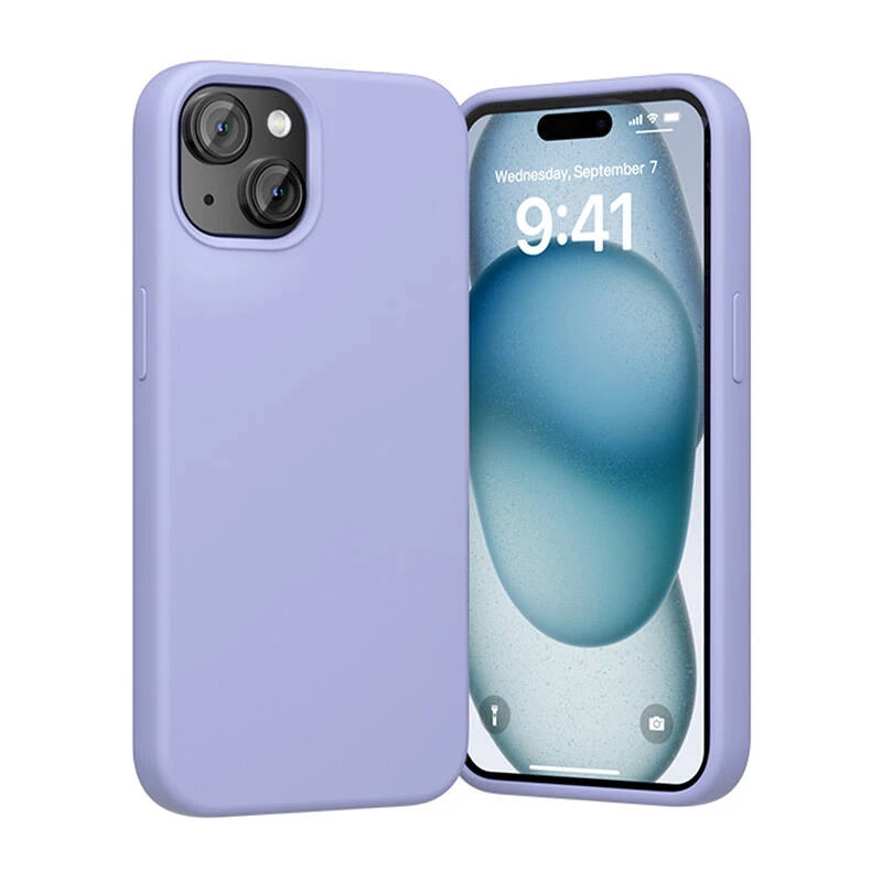 Silikonhülle Vention KUFV0-20 für iPhone 15 Plus, lila, Soft-Touch, leicht