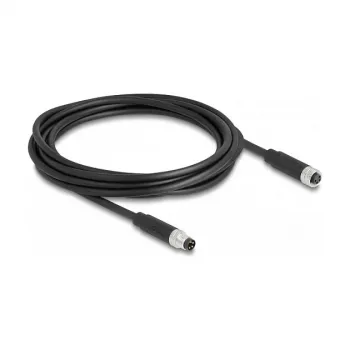 DeLOCK M8 4-poliges Kabel A-kodiert Stecker auf Buchse PUR TPU 3 m
