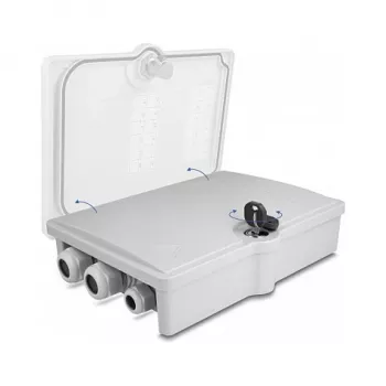 DeLOCK Glasfaserverteilerbox 6 Ports IP55 wasserdicht Grau