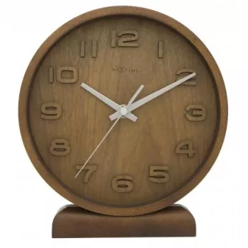 NeXtime Wanduhr 5192gs Wood Wood Small, 22x20 cm, Wand, Holz, Grau