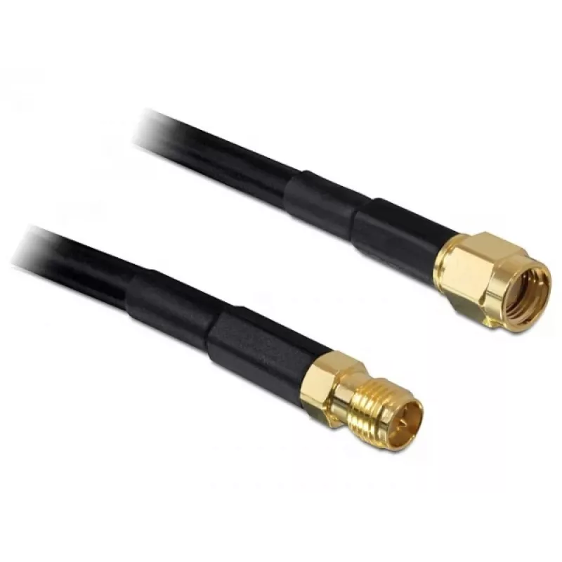 Koaxialkabel DeLOCK 2m RP-SMA CFD200 Schwarz