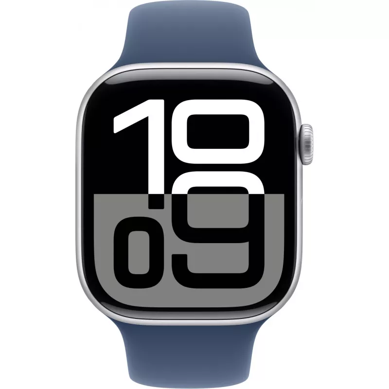 Apple Apple Watch Series 10 GPS 46mm Silbernes Aluminiumgehäuse mit Denim