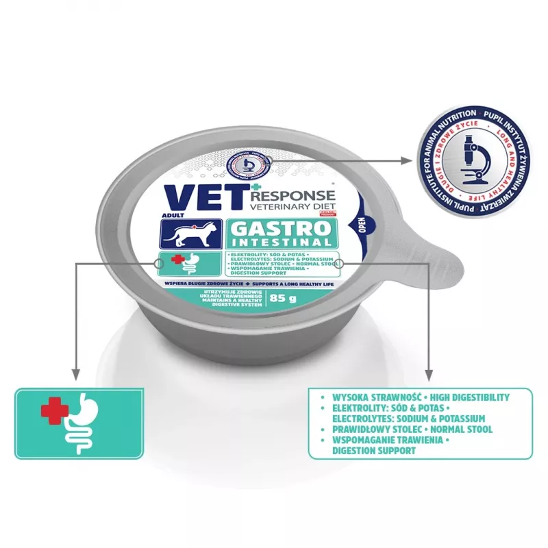 VET RESPONSE Gastrointestinal - Nassfutter für Katzen - 4x85g