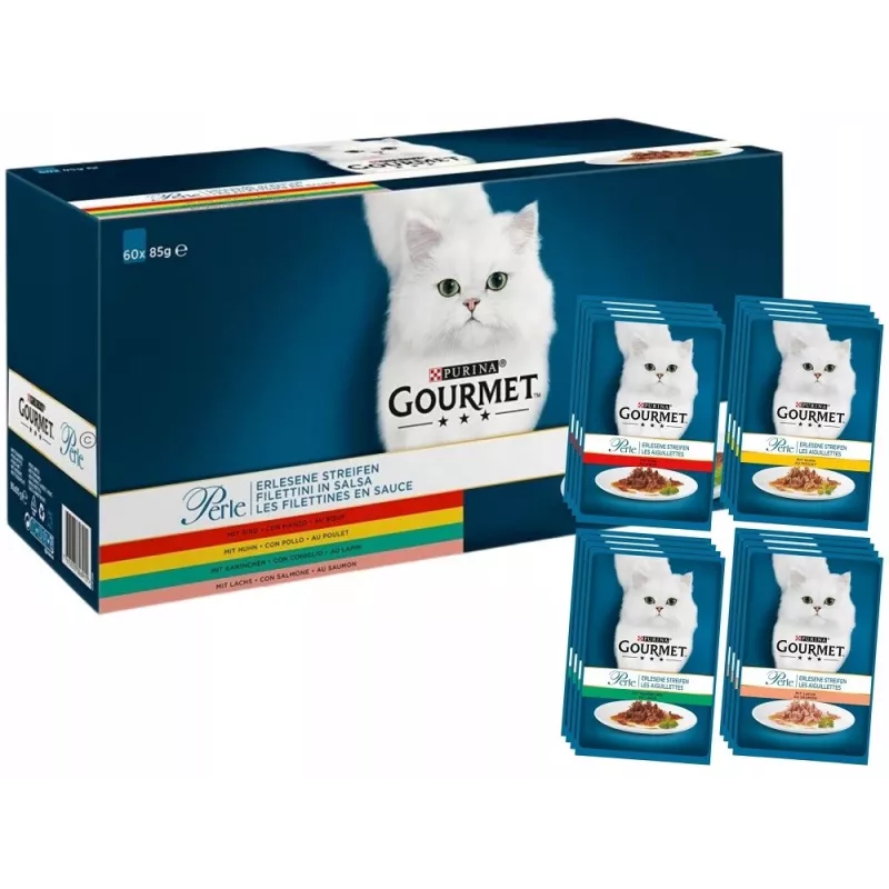 PURINA Gourmet Perle Mix - Nassfutter für Katzen - 60x85 g