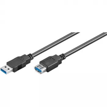 Wentronic Goobay USB 3.0 SuperSpeed Verlängerungskabel, Schwarz, 3 m – USB 3.0-Stecker (Typ A) > USB 3.0-Buchse (Typ A) (93999)