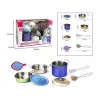 Metallküchenset 8-teilig von Madej — Spielzeug-Metallkochgeschirr und -utensilien, Spielküchenzubehör