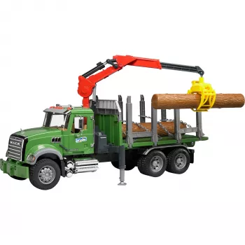 Holztransporter BRUDER MACK Granite mit 3 Stämmen