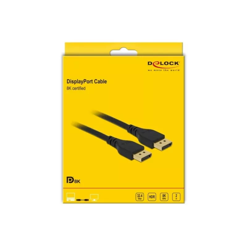 DisplayPort-Kabel DeLOCK 85910 8K 60 Hz 2 m