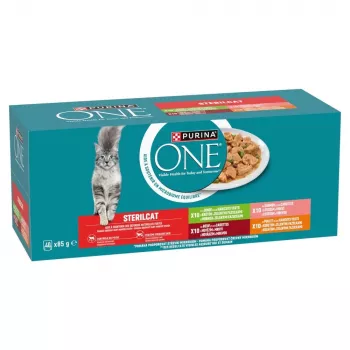 PURINA One Sterilcat Beef, salmon, chicken, turkey - Nassfutter für Katzen - 40x85g