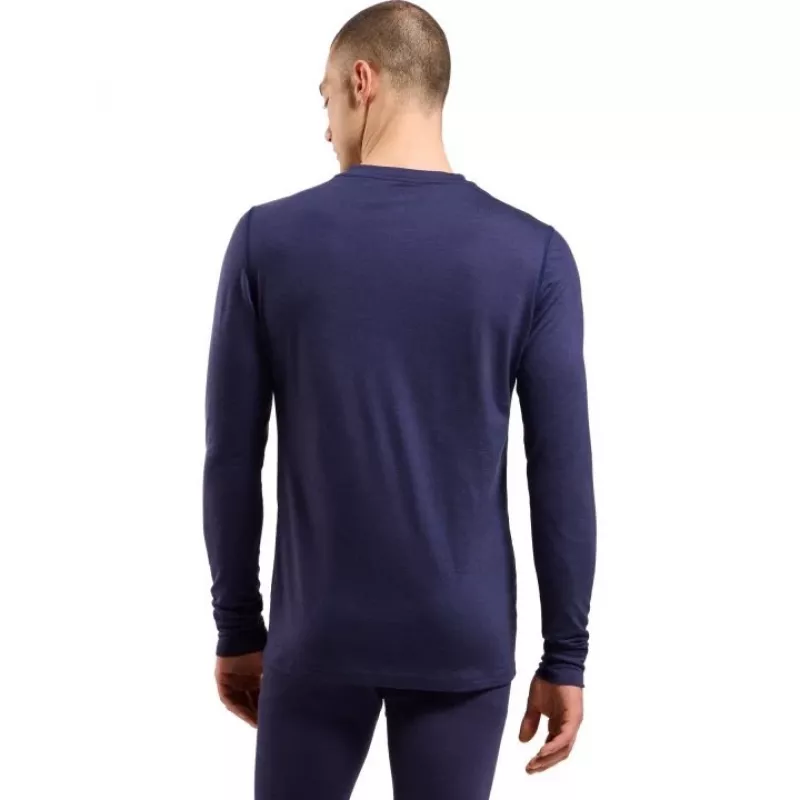 Odlo BL TOP Rundhals langarm MERINO 200 Langarm-Thermounterwäsche, Größe L, blau