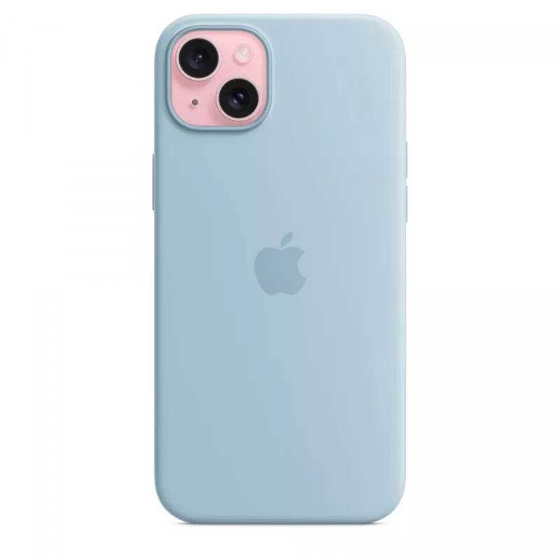 Silikonhülle Apple iPhone 15 Plus Hellblau MagSafe