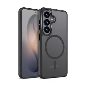 Crong Hybrid Matte Magnetic MagSafe-Hülle für Samsung Galaxy S26+ — TPU + PC, Schwarz